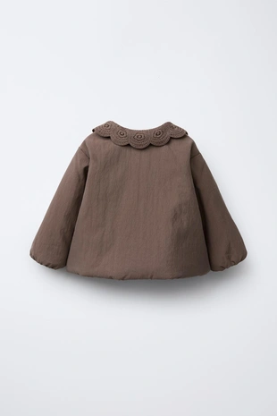 Violet | 5644/576/628 - Zara Стеганая куртка с воротником из кружева кроше