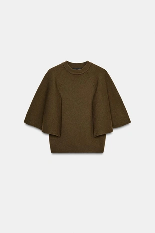 Трикотажный джемпер с рукавами-пелеринами- Заказать в России