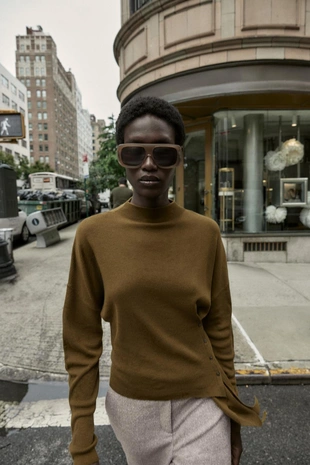 Асимметричный трикотажный свитер- Заказать в России