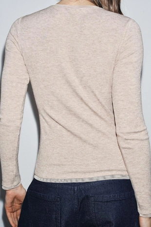 Футболка с тюлевой отделкой