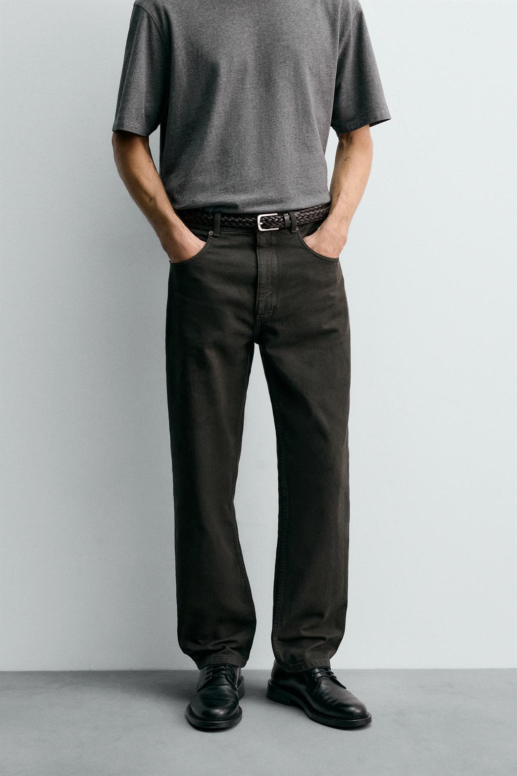 БРЮКИ STRAIGHT FIT ИЗ РЕЛЬЕФНОЙ ТКАНИ