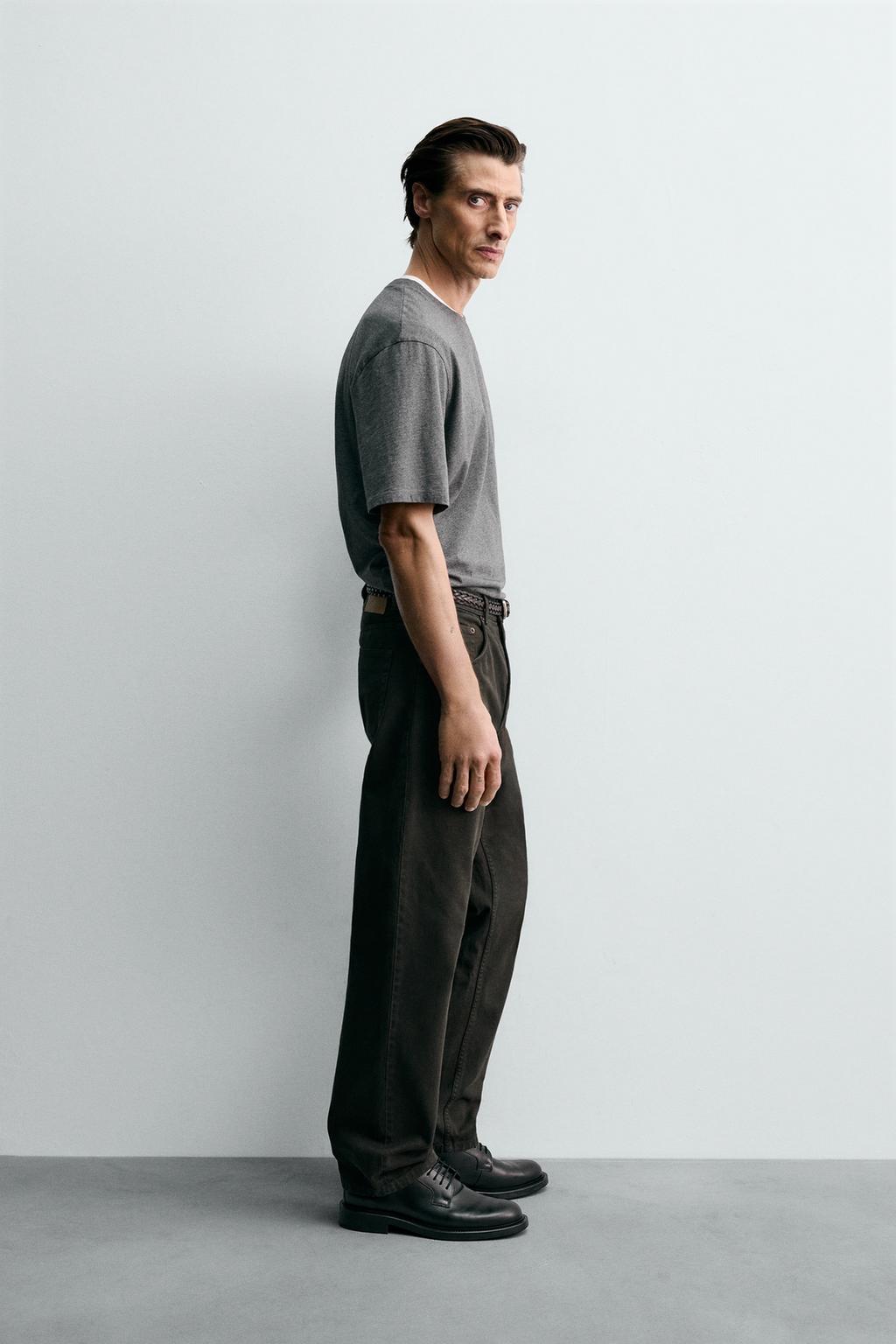 БРЮКИ STRAIGHT FIT ИЗ РЕЛЬЕФНОЙ ТКАНИ