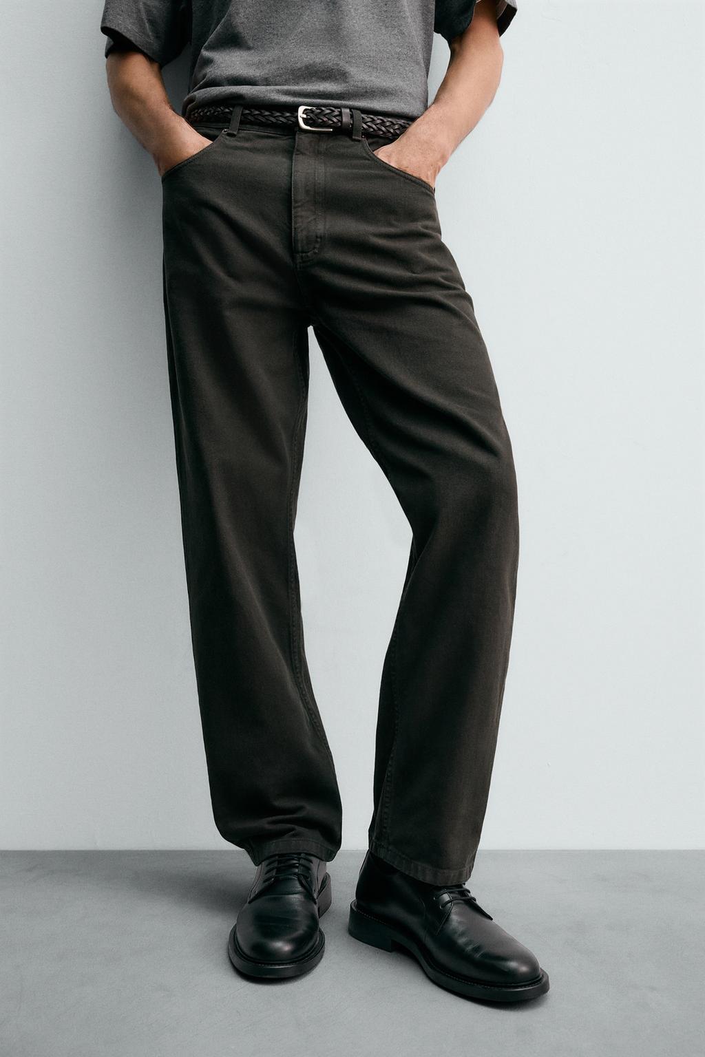 БРЮКИ STRAIGHT FIT ИЗ РЕЛЬЕФНОЙ ТКАНИ