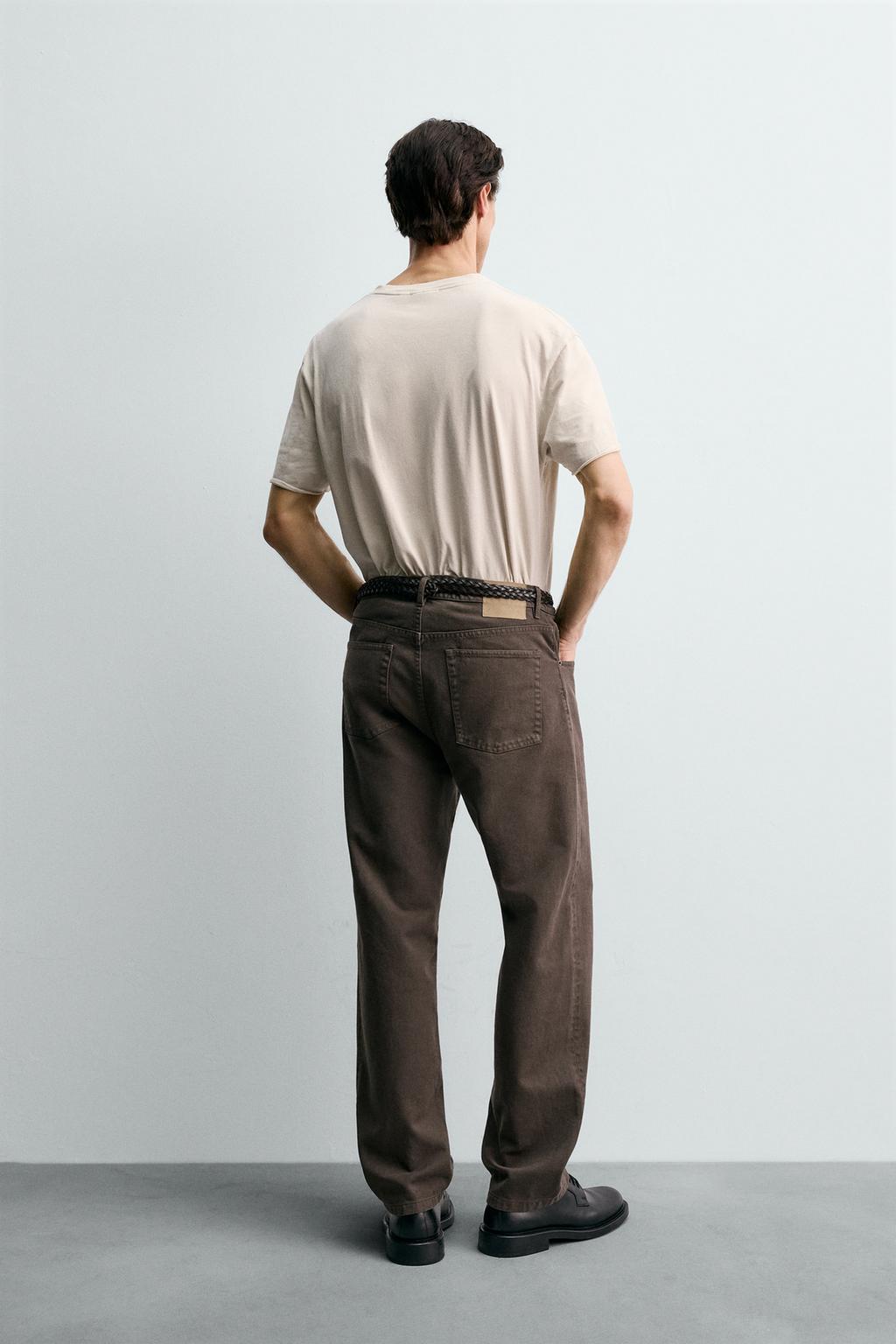 БРЮКИ STRAIGHT FIT ИЗ РЕЛЬЕФНОЙ ТКАНИ