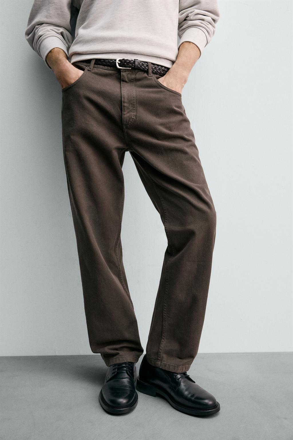 БРЮКИ STRAIGHT FIT ИЗ РЕЛЬЕФНОЙ ТКАНИ