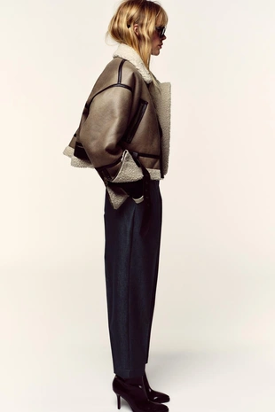 Брюки с высокой посадкой и ремнем- Заказать в России