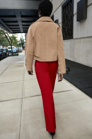 Прямые брюки с поясом- Заказать в России