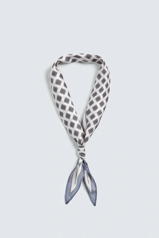 Шелковый платок с геометрическим принтом, 100% шелк- Заказать в России