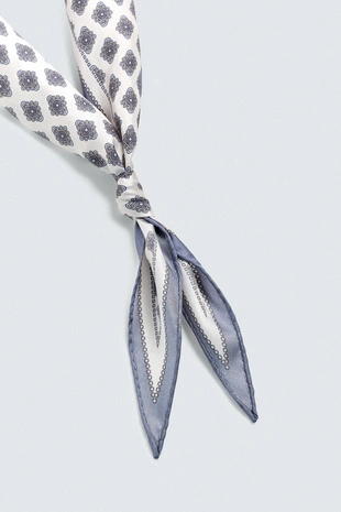 Шелковый платок с геометрическим принтом, 100% шелк- Заказать в России