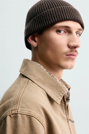 Трикотажная шапка из хлопка и кашемира- Заказать в России