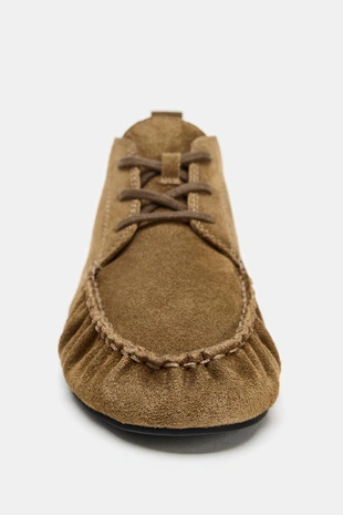 Замшевые ботинки со сборками- Заказать в России