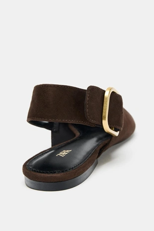 Замшевые туфли-мюли- Заказать в России