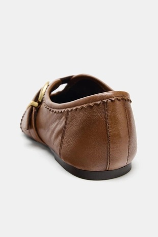 Кожаные балетки с перфорацией- Заказать в России