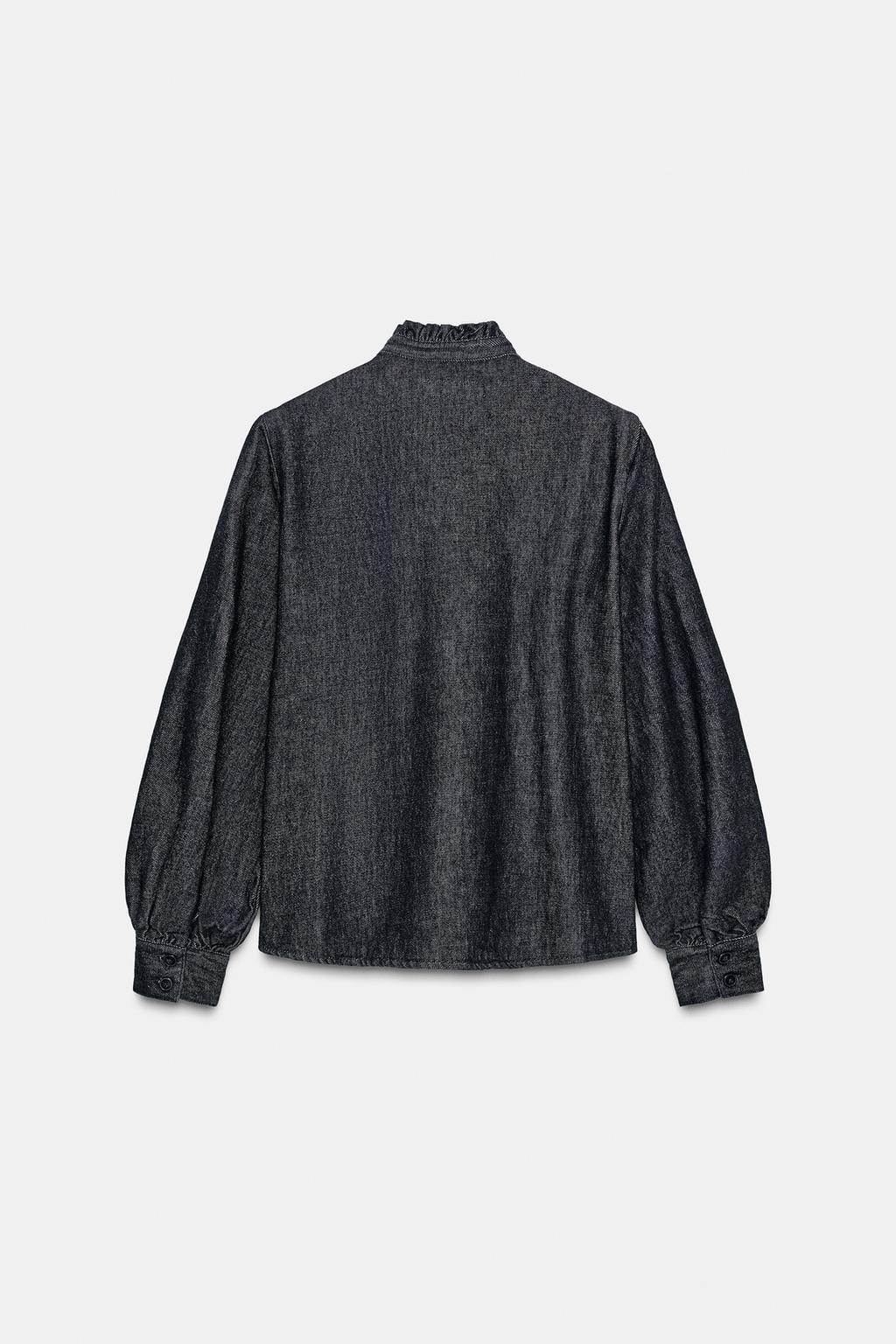 ДЖИНСОВАЯ РУБАШКА С БАНТОМ — ZW COLLECTION