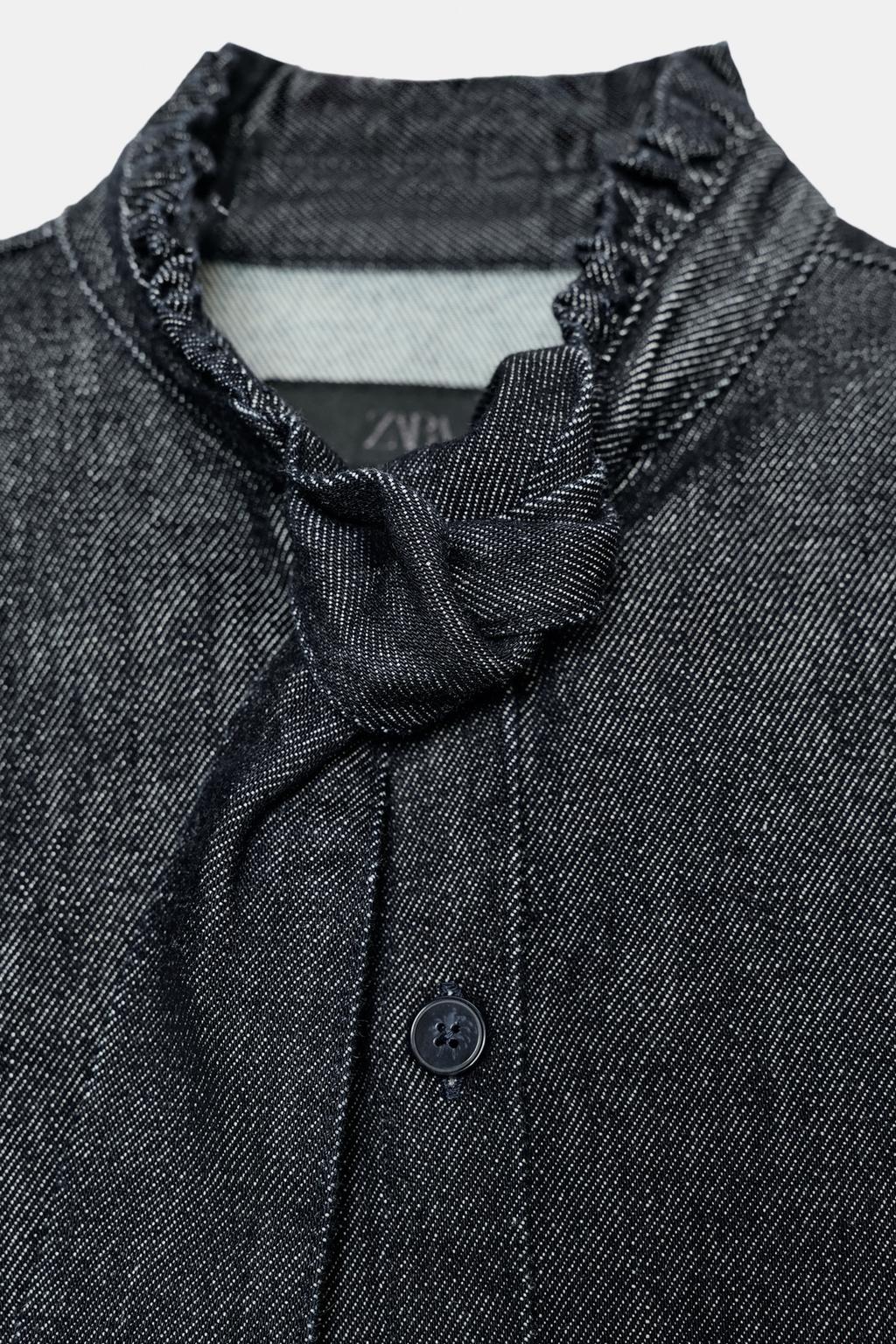 ДЖИНСОВАЯ РУБАШКА С БАНТОМ — ZW COLLECTION