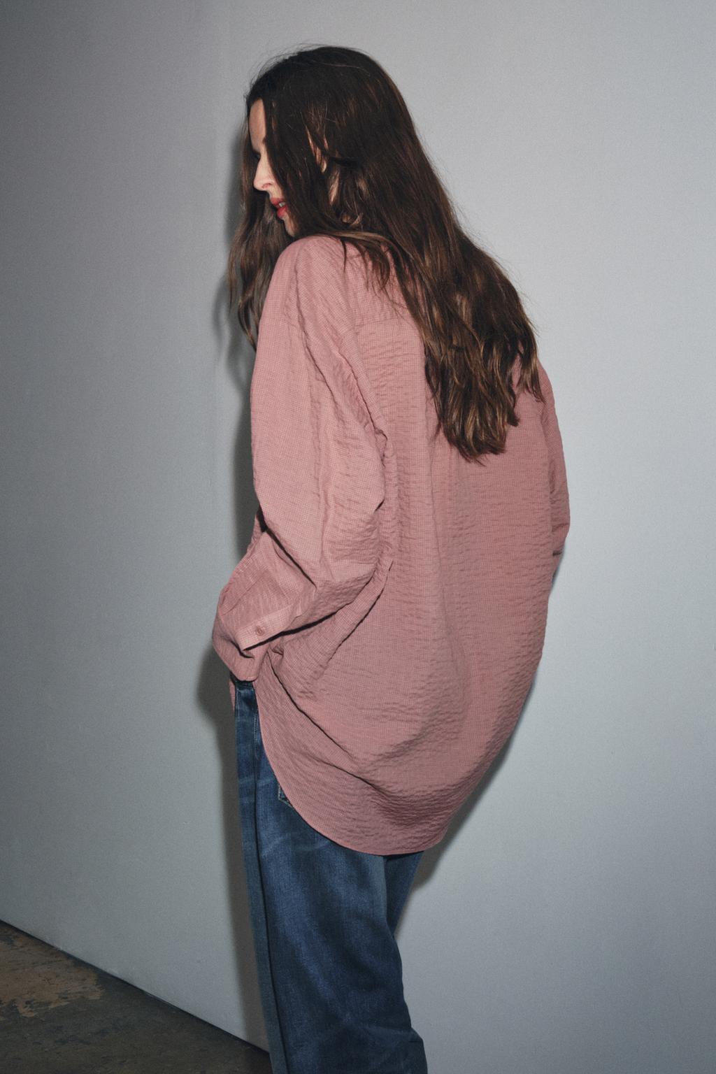 РУБАШКА OVERSIZE С ТЕКСТУРОЙ — ZW COLLECTION