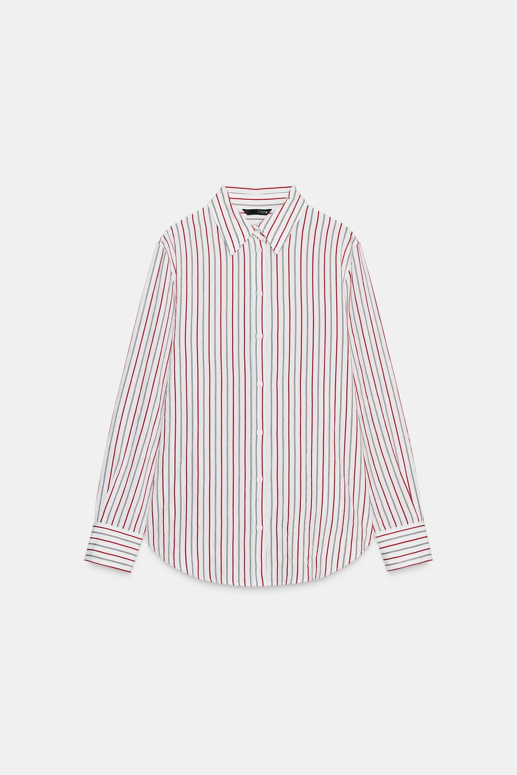 РУБАШКА OVERSIZE В ПОЛОСКУ ИЗ ПОПЛИНА