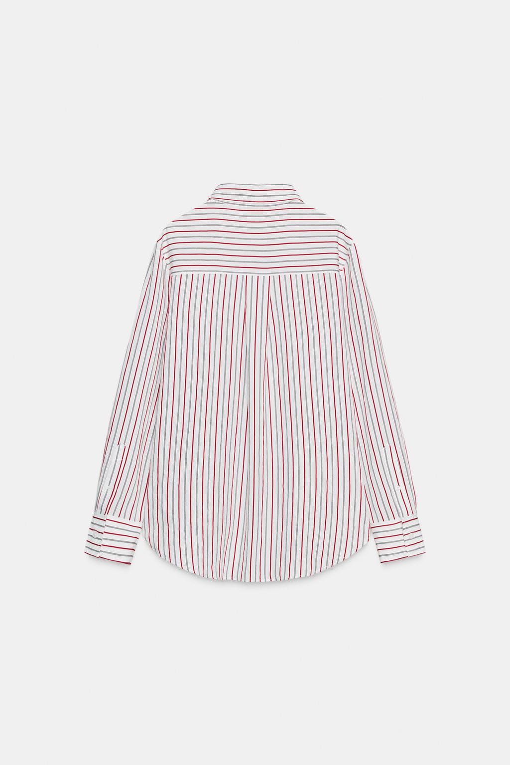 РУБАШКА OVERSIZE В ПОЛОСКУ ИЗ ПОПЛИНА