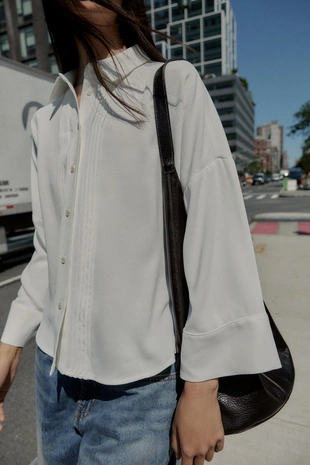 Рубашка из крепа со сборками- Заказать в России