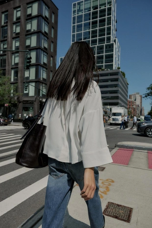 Рубашка из крепа со сборками- Заказать в России