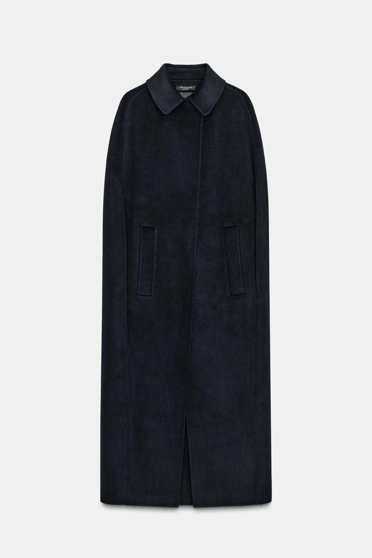 Пальто-палантин из шерстяного микса, лимитированная коллекция zara woman