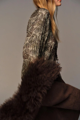 Мини-платье с принтом и металлизированной нитью- Заказать в России