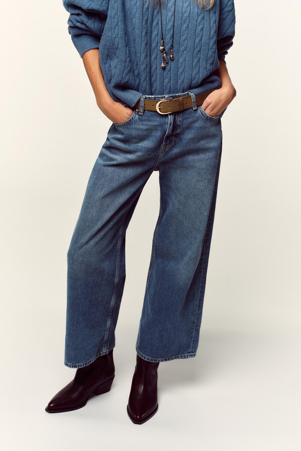 ДЖИНСЫ WIDE LEG CROPPED С ВЫСОКОЙ ПОСАДКОЙ И ПОЯСОМ Z.08