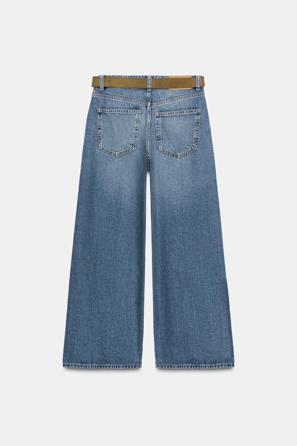 ДЖИНСЫ WIDE LEG CROPPED С ВЫСОКОЙ ПОСАДКОЙ И ПОЯСОМ Z.08