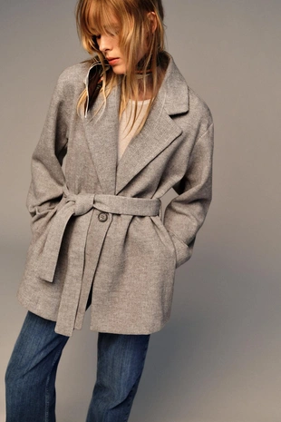 Мягкий блейзер с поясом- Заказать в России