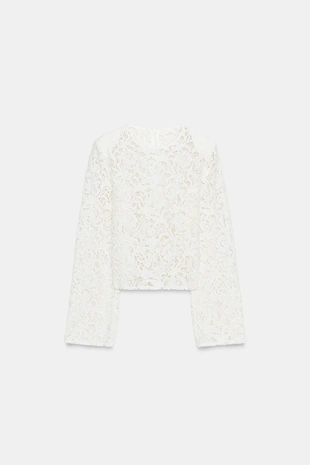 Кружевной топ с подплечниками- Заказать в России