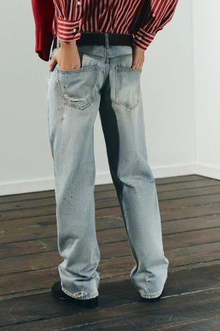 Укороченные прямые джинсы TRF со средней посадкой- Заказать в России