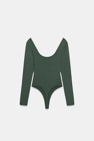 Боди из полиамида с квадратным вырезом- Заказать в России