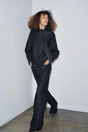 Blue | 5474/244/407 - Zara Джинсы WIDE LEG с высокой посадкой — ZW COLLECTION