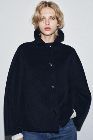 Куртка из шерсти с меховым воротником — ZW COLLECTION- Заказать в России