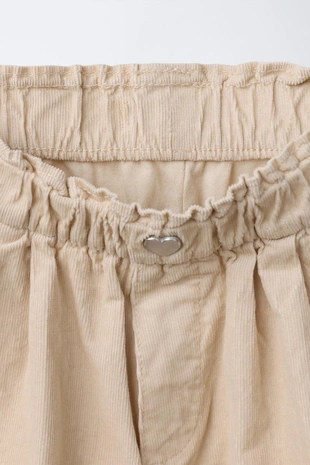 Ecru | 3183/577/712 - Zara Брюки BAGGY из тонкого вельвета с подкладкой