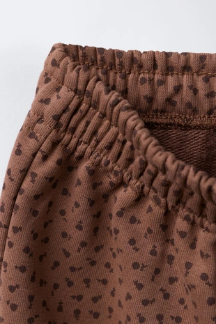 Chocolate | 0039/503/717 - Zara Брюки-кюлоты из мягкой ткани с принтом и кружевом