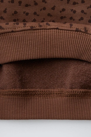 Толстовка с принтом, отложным воротником и кружевом- Заказать в России