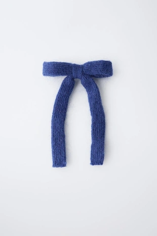 Вязаная заколка для волос с бантом- Заказать в России