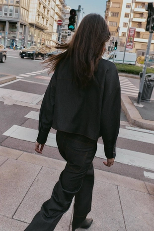 Рубашка оверсайз с контрастной отделкой- Заказать в России