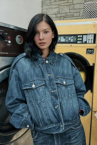 Джинсовая куртка TRF с хлястиками- Заказать в России