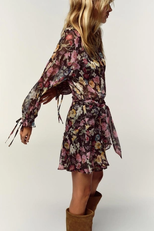 Мини-платье с цветочным принтом- Заказать в России