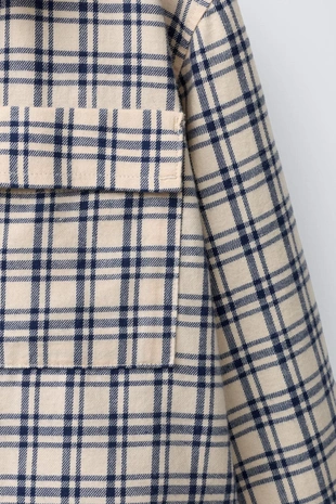 Рубашка с вышивкой и клетчатым узором- Заказать в России