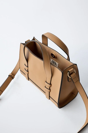 Сумка через плечо с отделкой в рубчик- Заказать в России