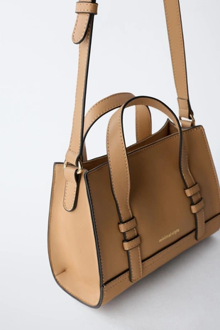 Сумка через плечо с отделкой в рубчик- Заказать в России