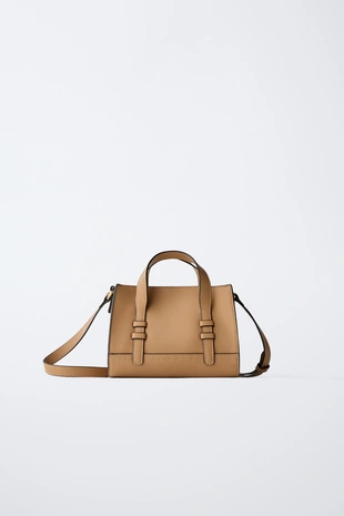 Сумка через плечо с отделкой в рубчик- Заказать в России