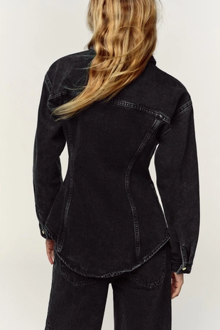 Приталенная джинсовая рубашка Z1975- Заказать в России