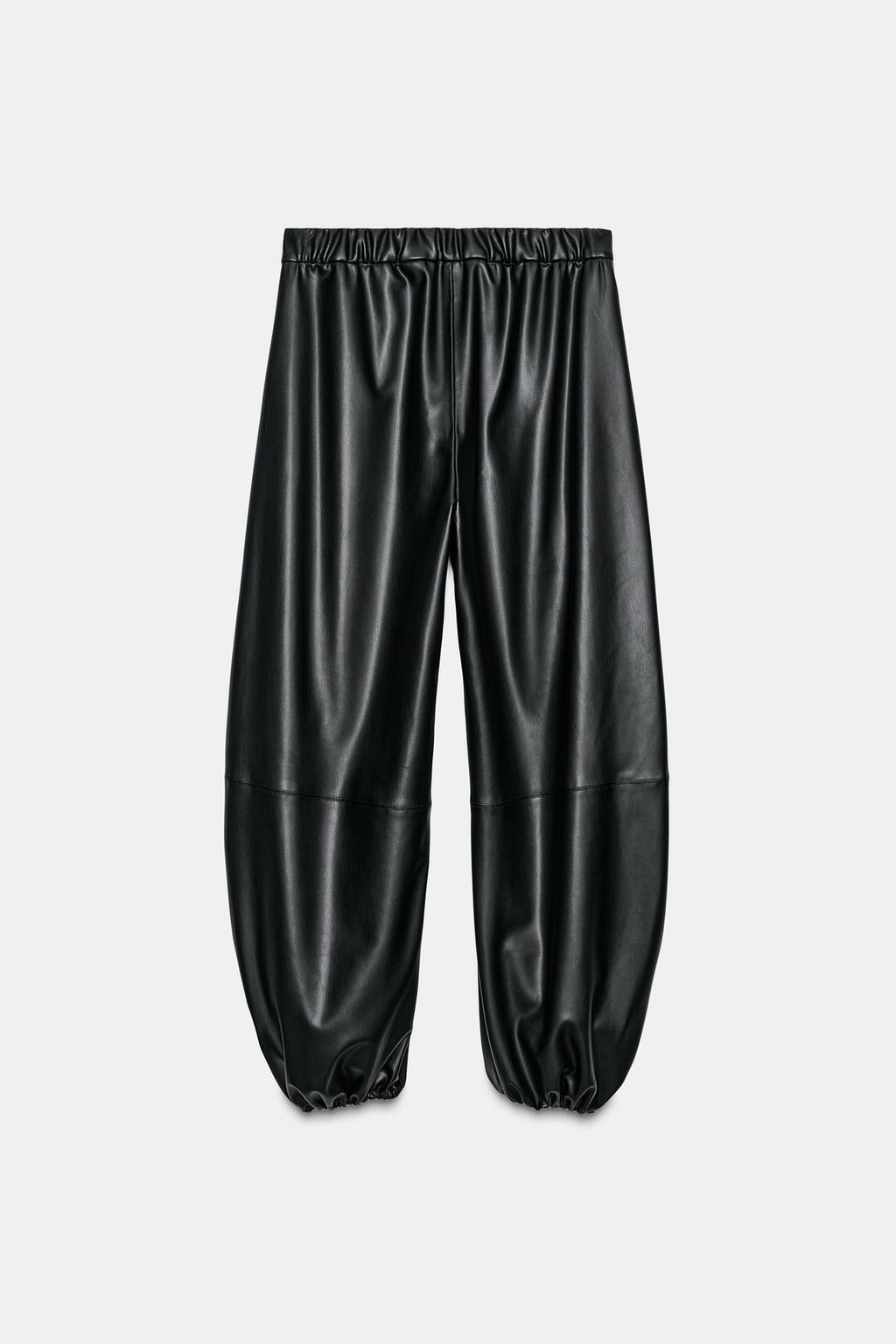 БРЮКИ-БАГГИ ИЗ ИСКУССТВЕННОЙ КОЖИ — ZW COLLECTION