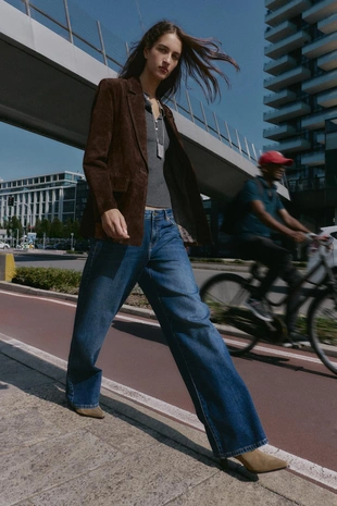 Прямой блейзер из 100% кожи- Заказать в России