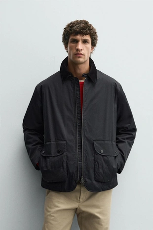 Парка с комбинированным воротником- Заказать в России