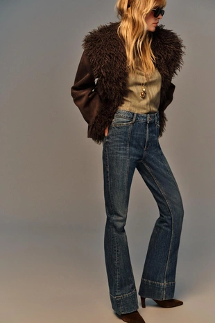 Джинсы Z1975 клеш со средней посадкой и рельефом- Заказать в России